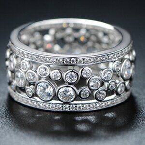 💎 Double Layer Silver Hollow Fashion Rings for Women, PD397